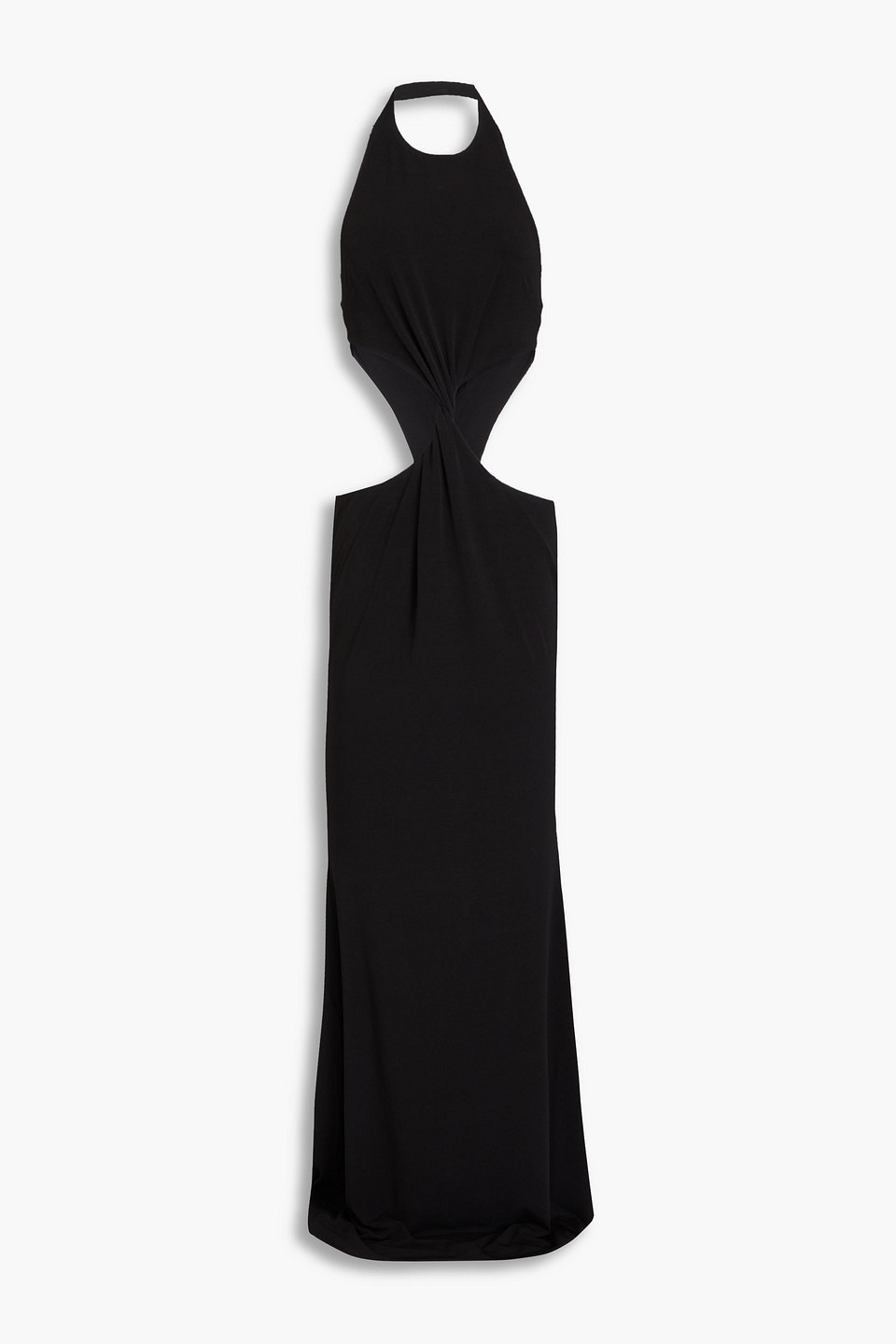 Retroféte Raven Cutout Jersey Halterneck Maxi Dress In Black