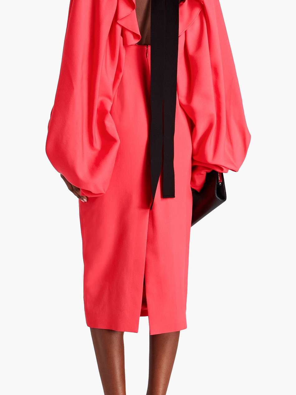garnia ruffled wool midi dress