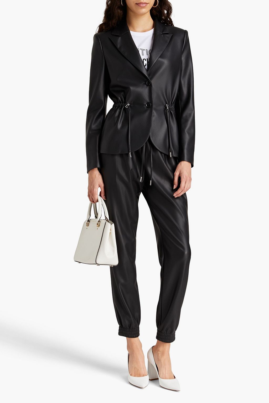 BOUTIQUE MOSCHINO Faux leather blazer