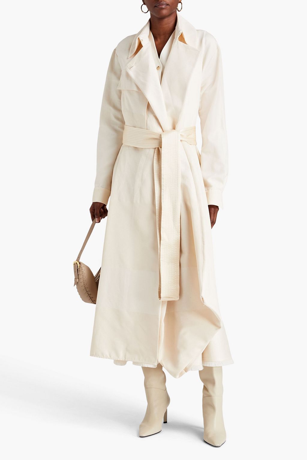 ROKSANDA Genesis belted cotton, linen and silk-blend maxi shirt dress