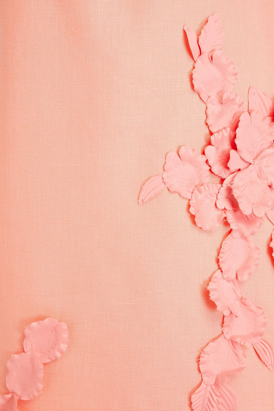 Zimmermann One-shoulder Floral-print Slub Linen Midi Dress In Peach