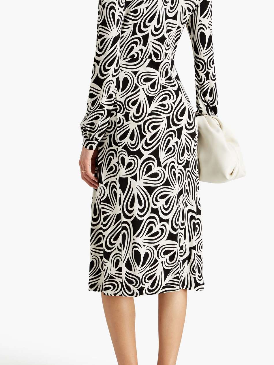 bogna wrap-effect printed lyocell and wool-blend jersey dress