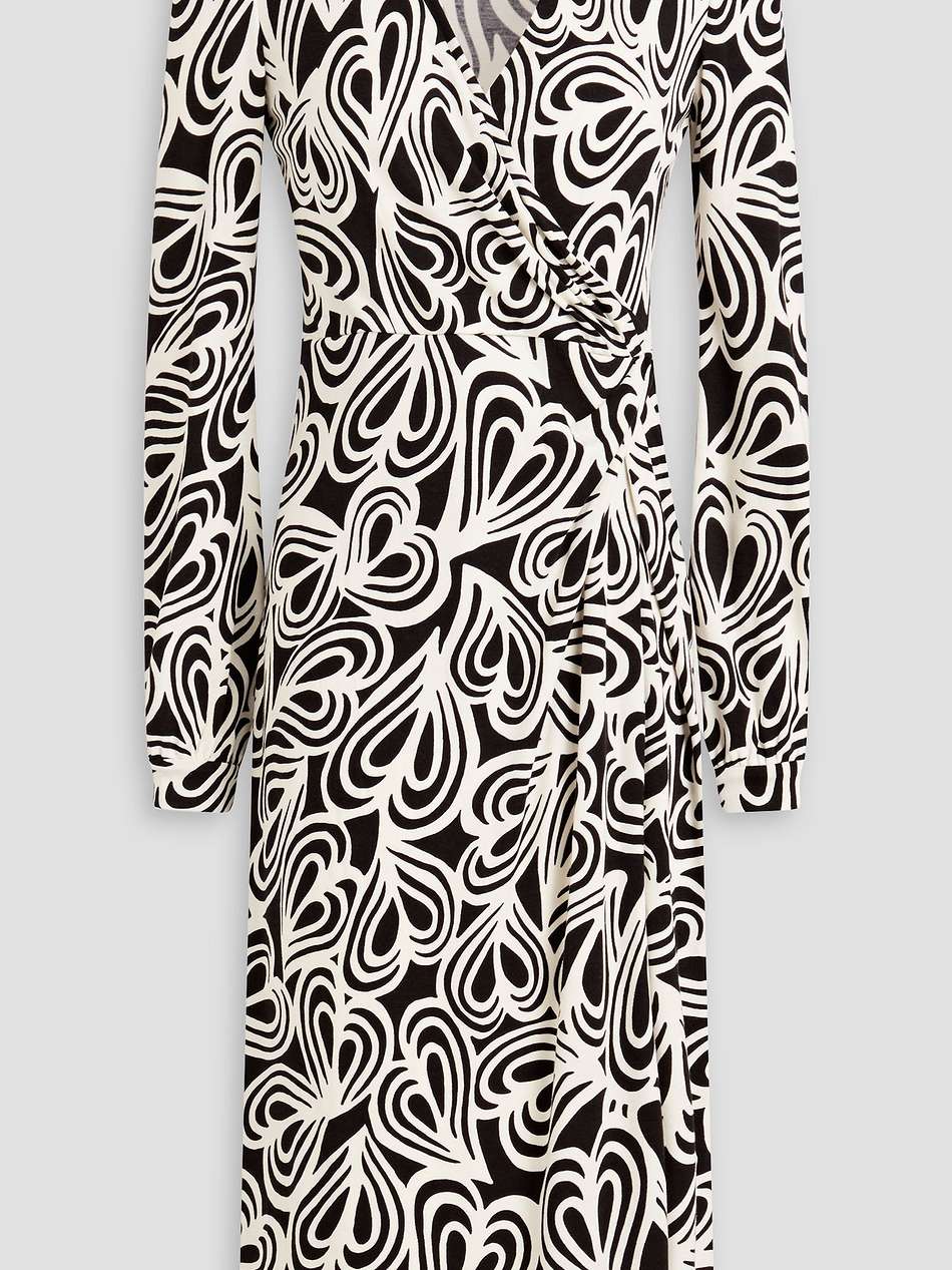 bogna wrap-effect printed lyocell and wool-blend jersey dress