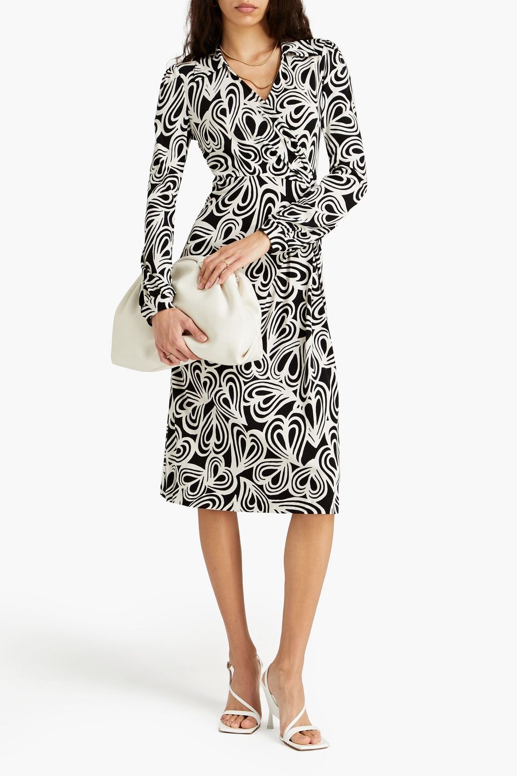 DIANE VON FURSTENBERG 랩 스타일 프린트 라이오셀 울 혼방 저지 드레스