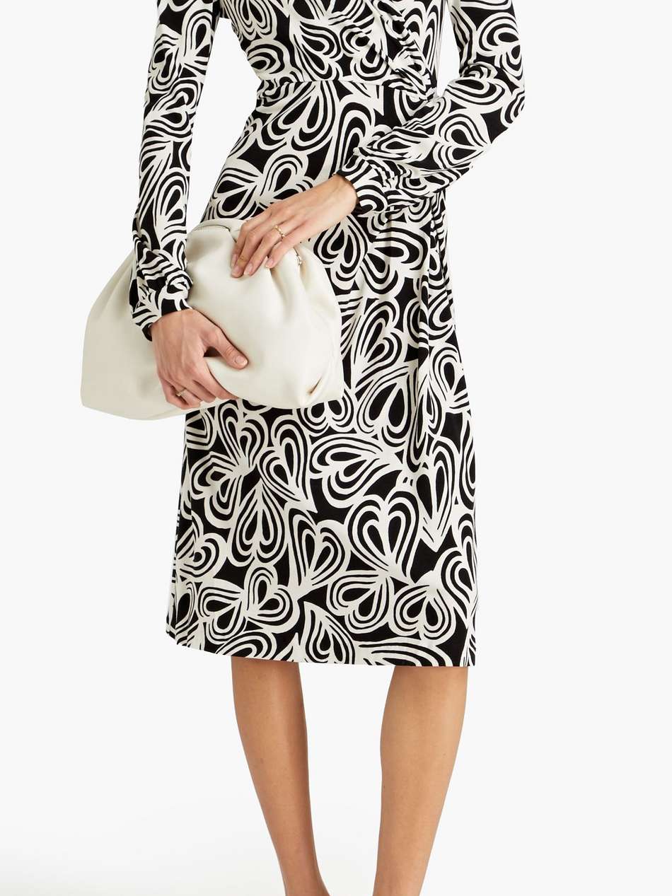 bogna wrap-effect printed lyocell and wool-blend jersey dress