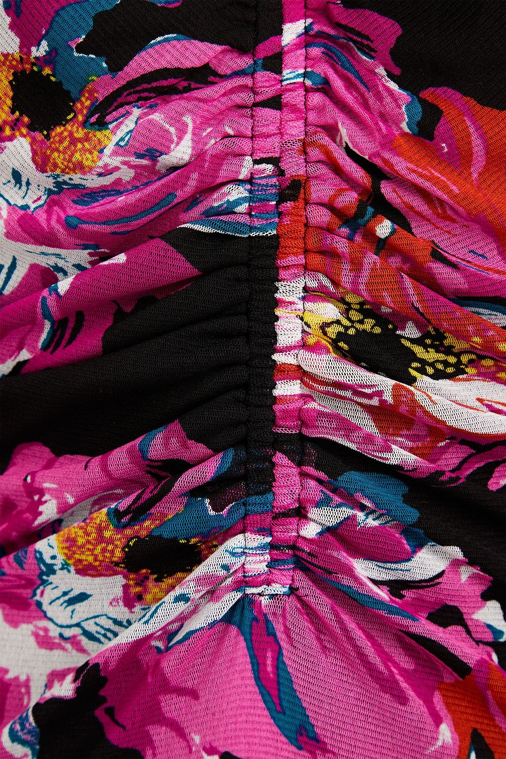 DIANE VON FURSTENBERG Hildy ruched floral-print stretch-mesh dress
