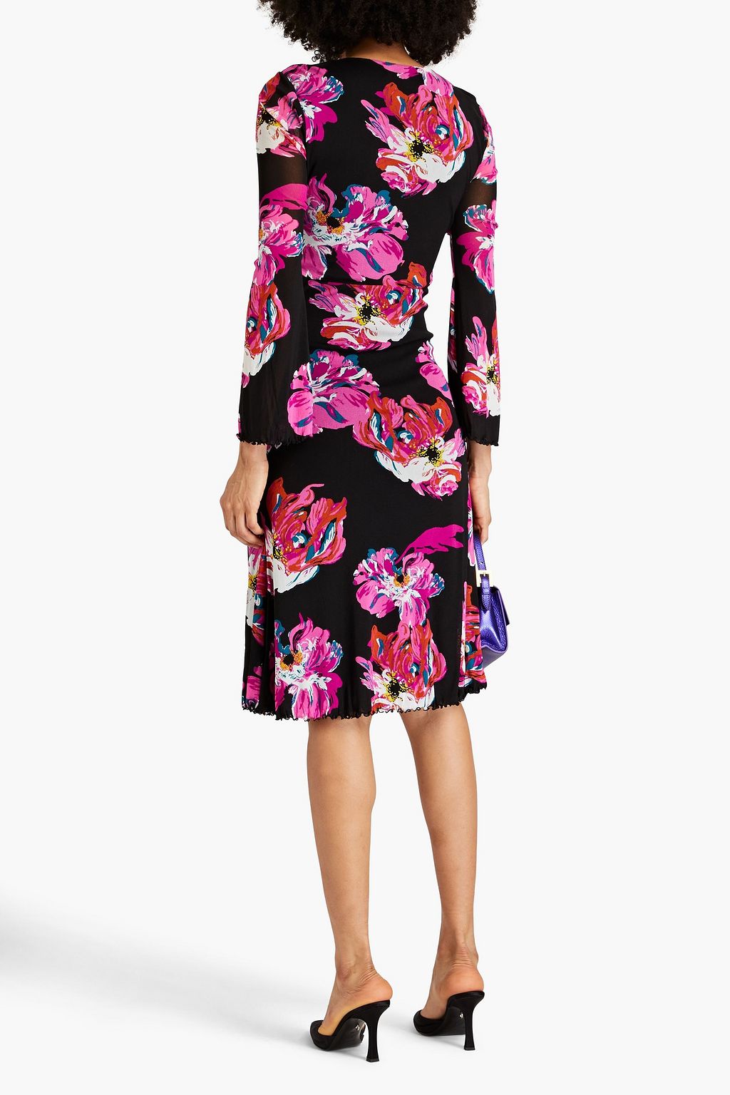 DIANE VON FURSTENBERG Hildy ruched floral-print stretch-mesh dress