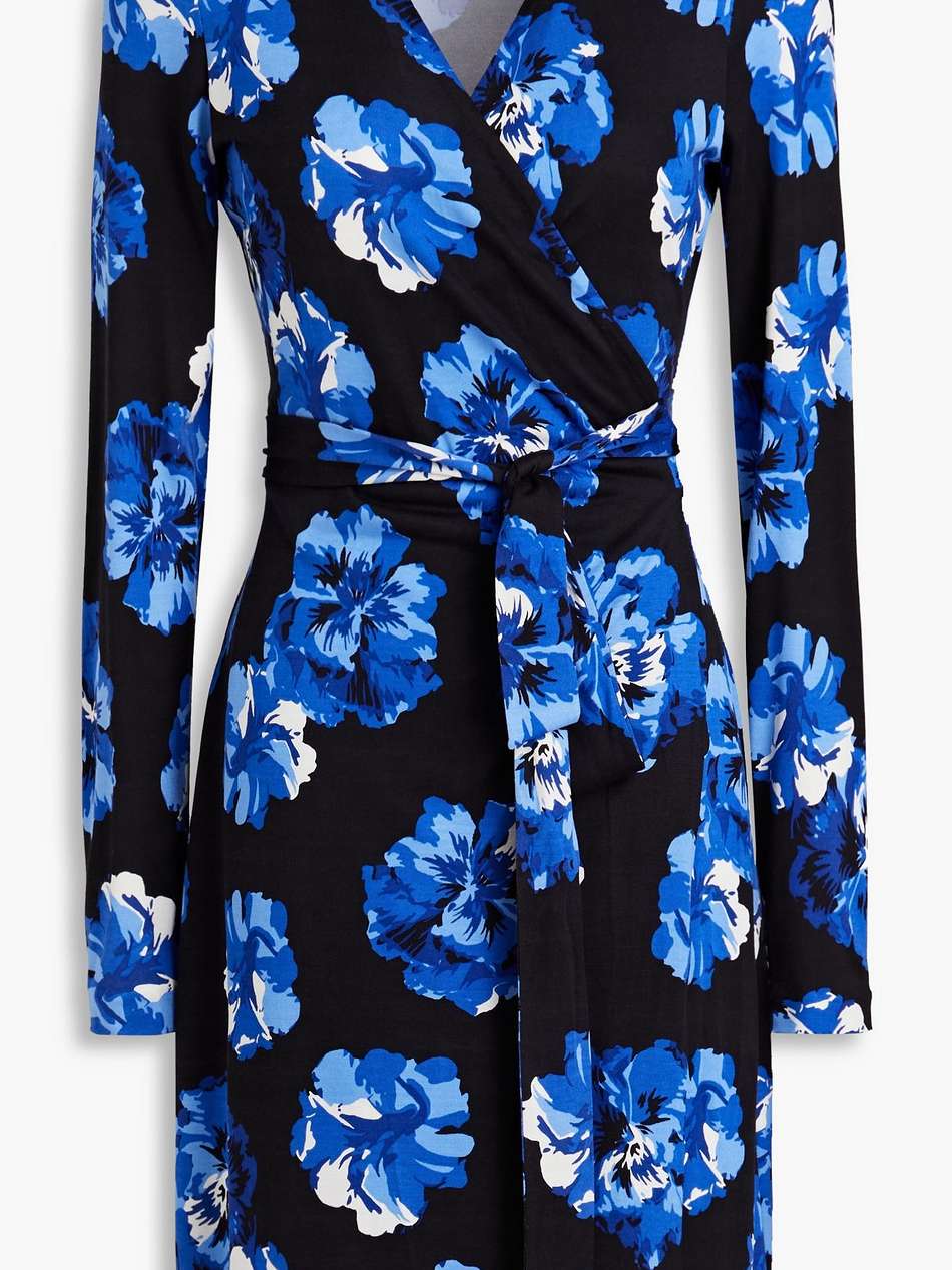 julian floral-print silk-jersey mini wrap dress