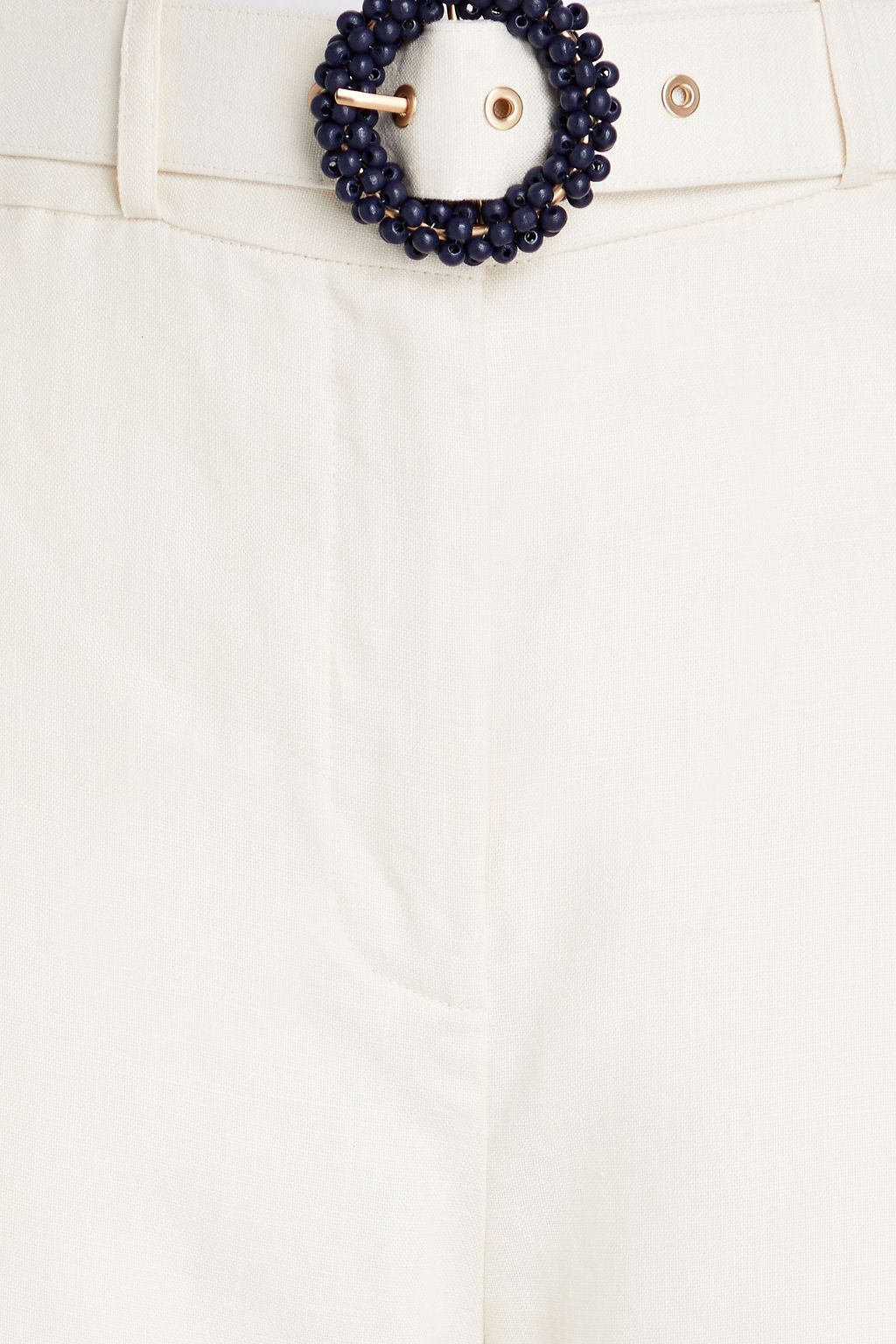 ZIMMERMANN Cropped linen and crocheted lace straight-leg pants