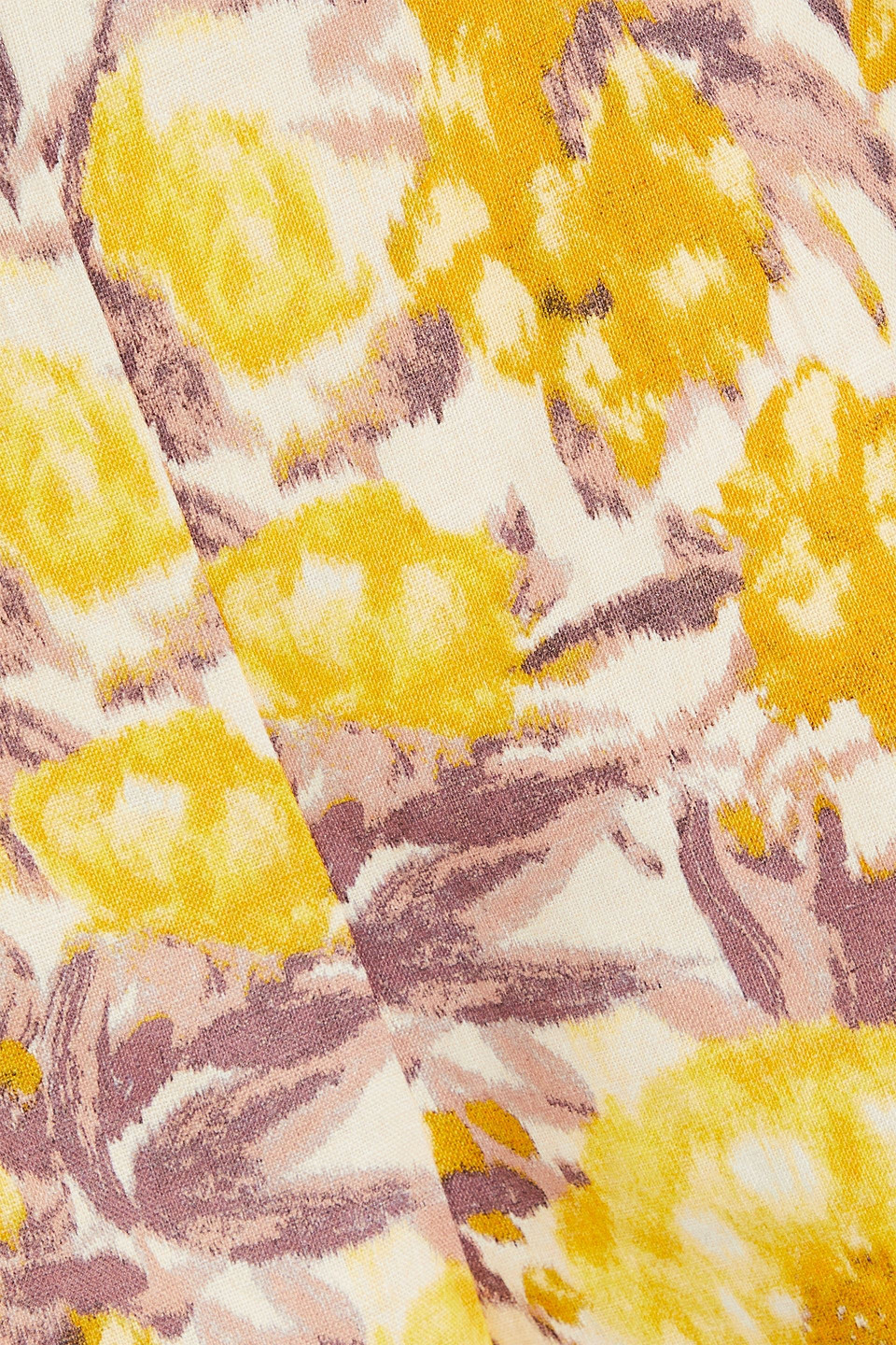 Zimmermann Shorts Aus Leinen-jacquard Mit Print Und Zackenlitzen In Gelb