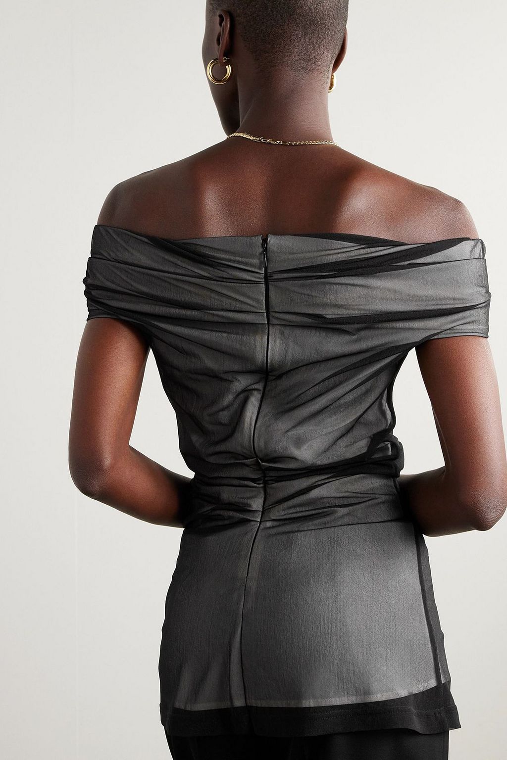 PROENZA SCHOULER Allegra off-the-shoulder tulle top