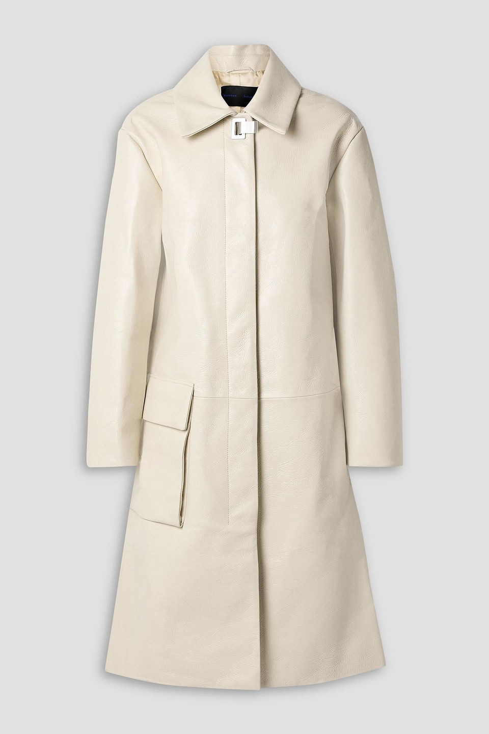 Proenza Schouler Billie Leather Coat In Neutral