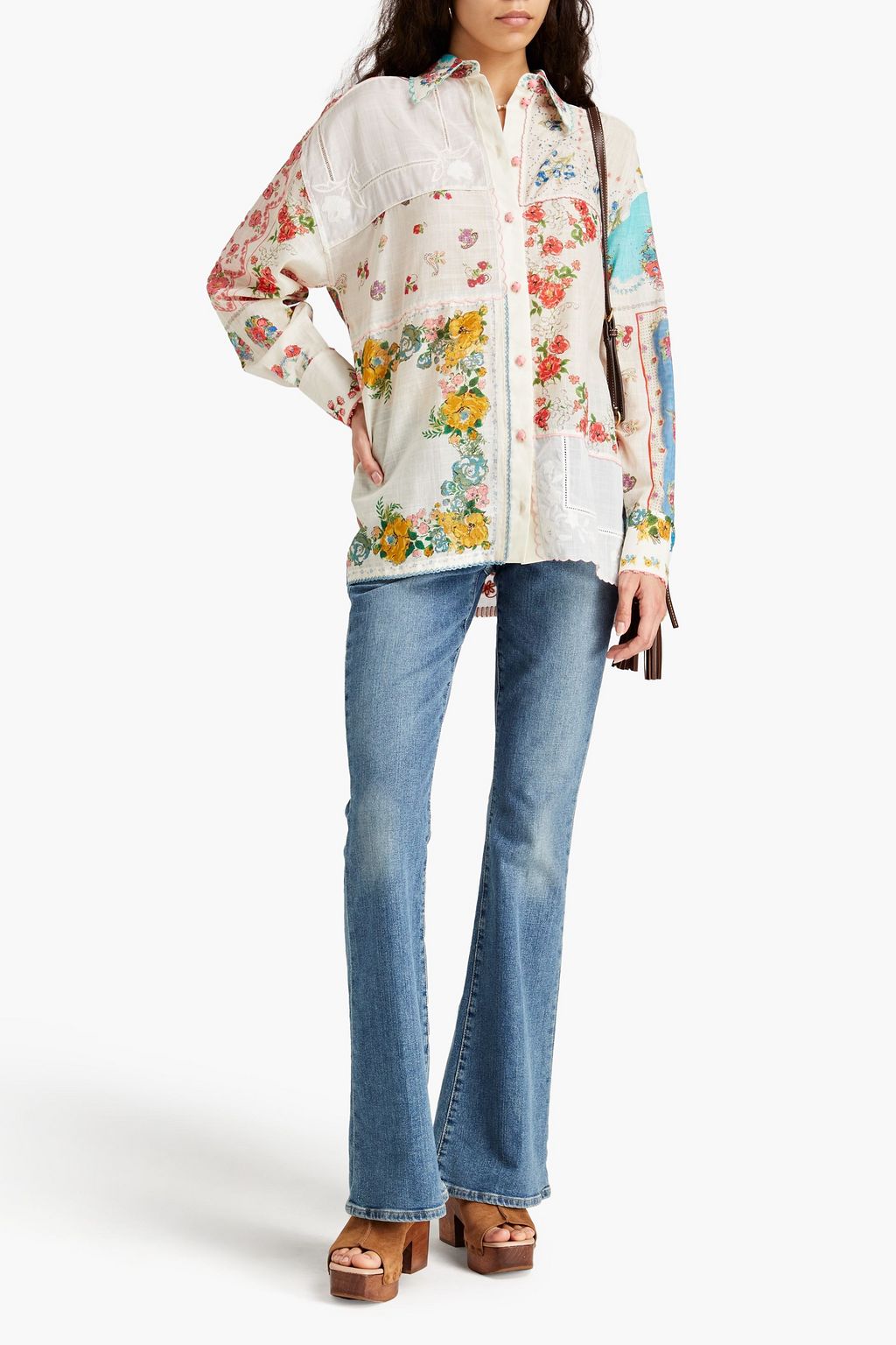 ZIMMERMANN Patchwork floral-print cotton shirt