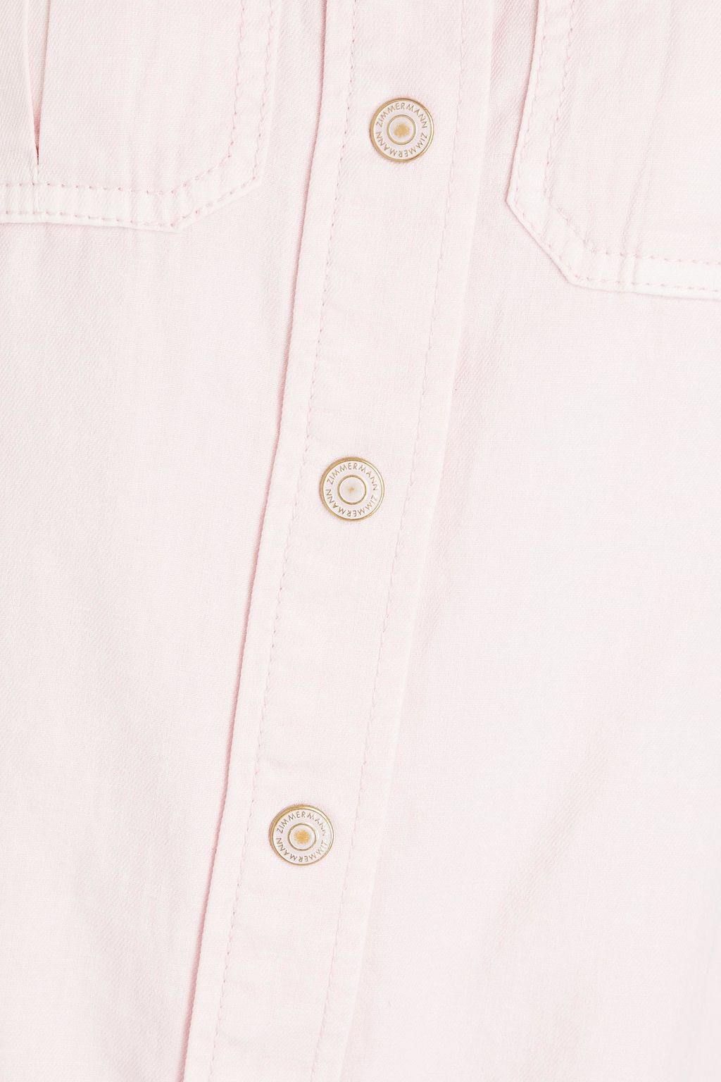 ZIMMERMANN Pussy-bow pleated cotton and linen-blend twill shirt