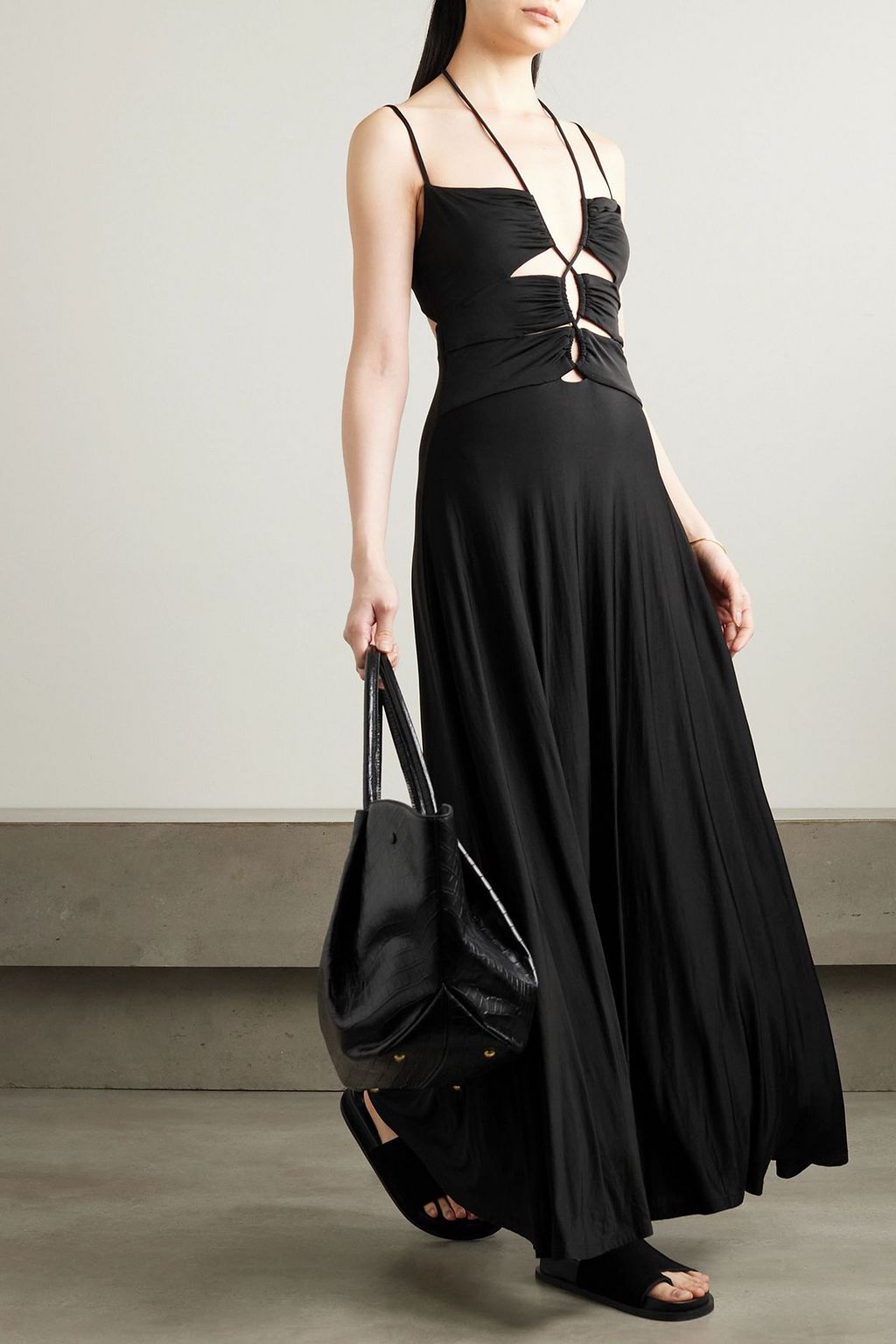 JOHANNA ORTIZ Río Bravo cutout ruched stretch-jersey maxi dress
