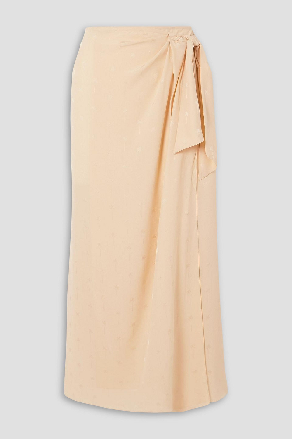 Johanna Ortiz Peacemaker Silk-jacquard Wrap Skirt In Gold