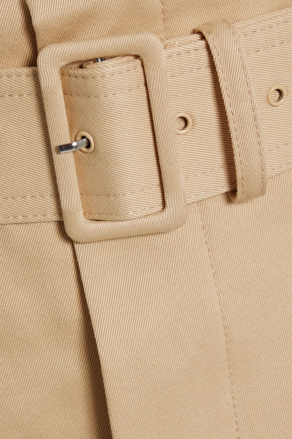 A.L.C. Maia belted cotton-twill midi skirt