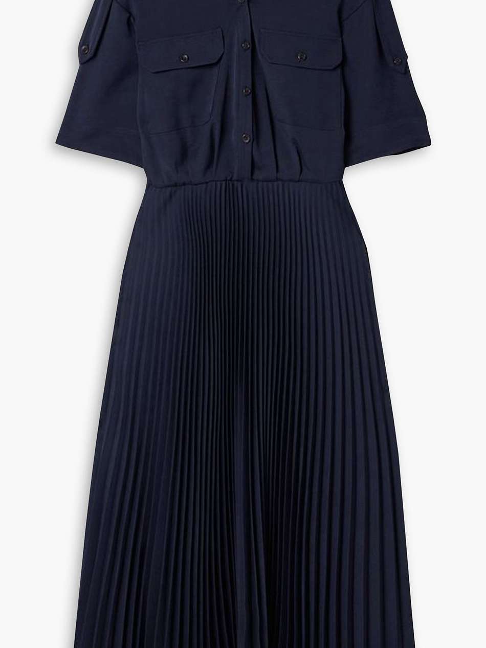 liam pleated jersey midi dress