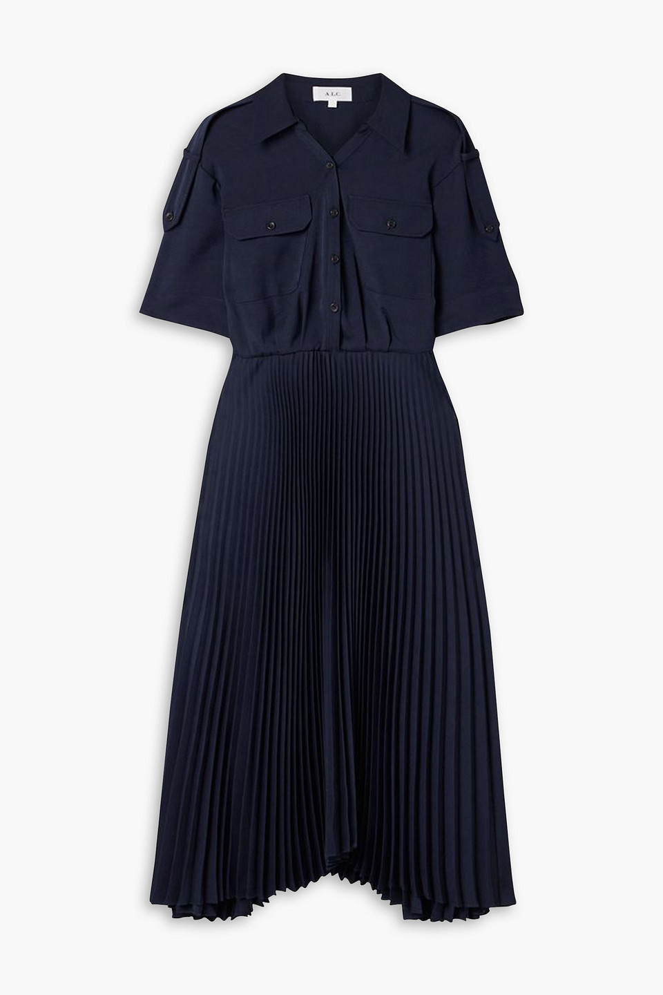 Liam pleated jersey midi dress