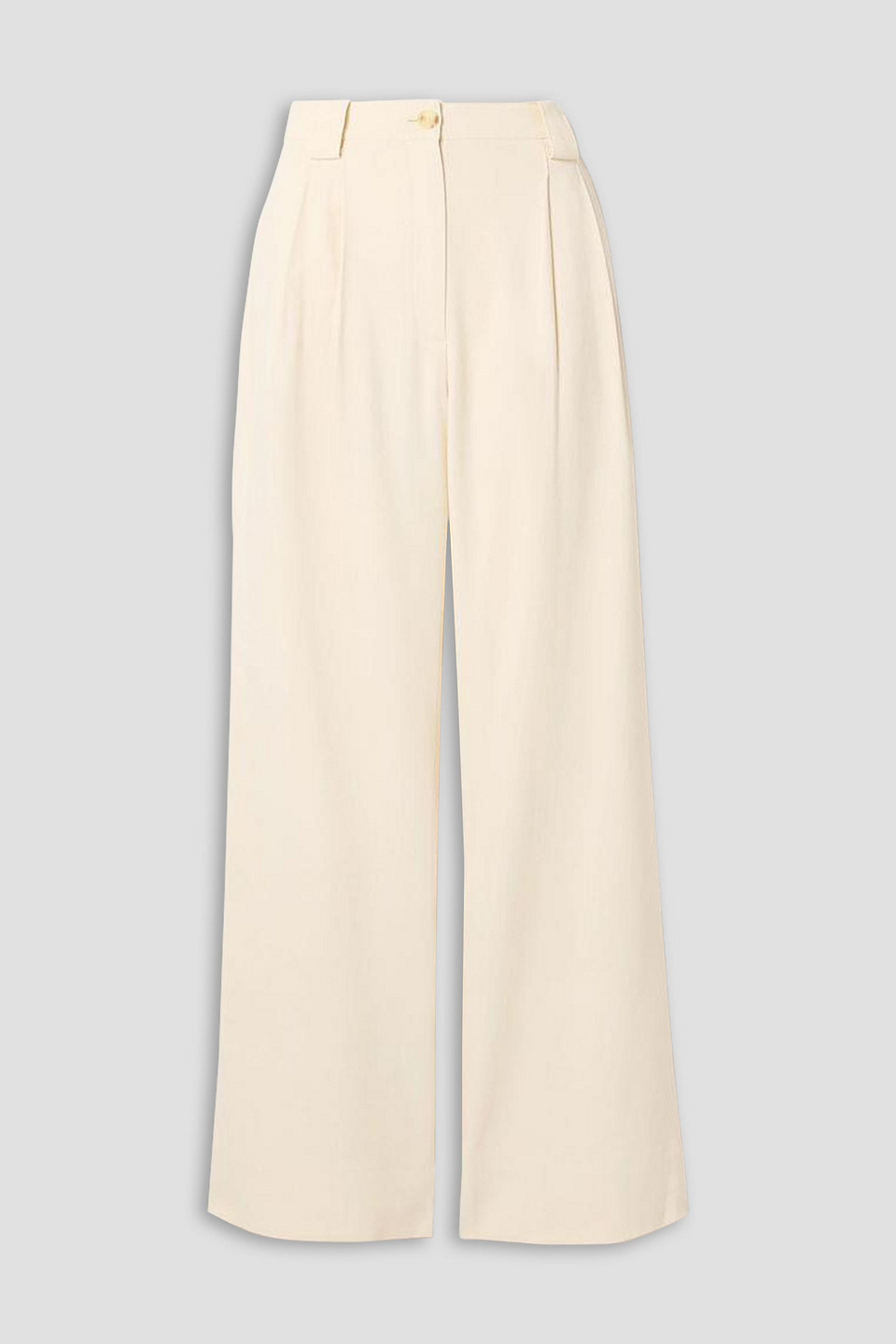 A.l.c Tommy Ii Pleated Linen-blend Twill Wide-leg Pants In Ecru