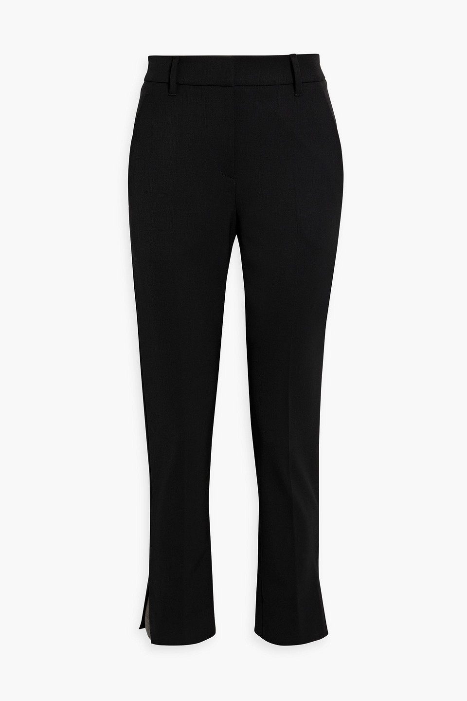 Brunello Cucinelli Wool-blend Twill Slim-leg Pants In Black