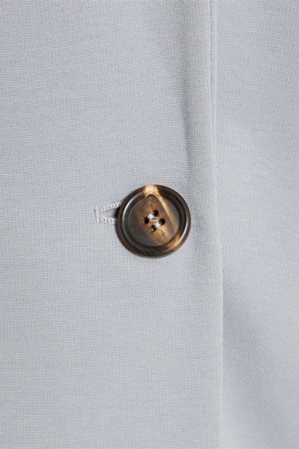 BRUNELLO CUCINELLI Double-breasted bead-embellished cotton-blend jersey blazer