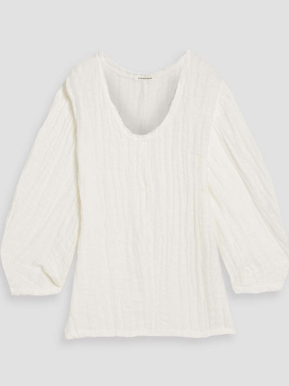 mikala linen-gauze top