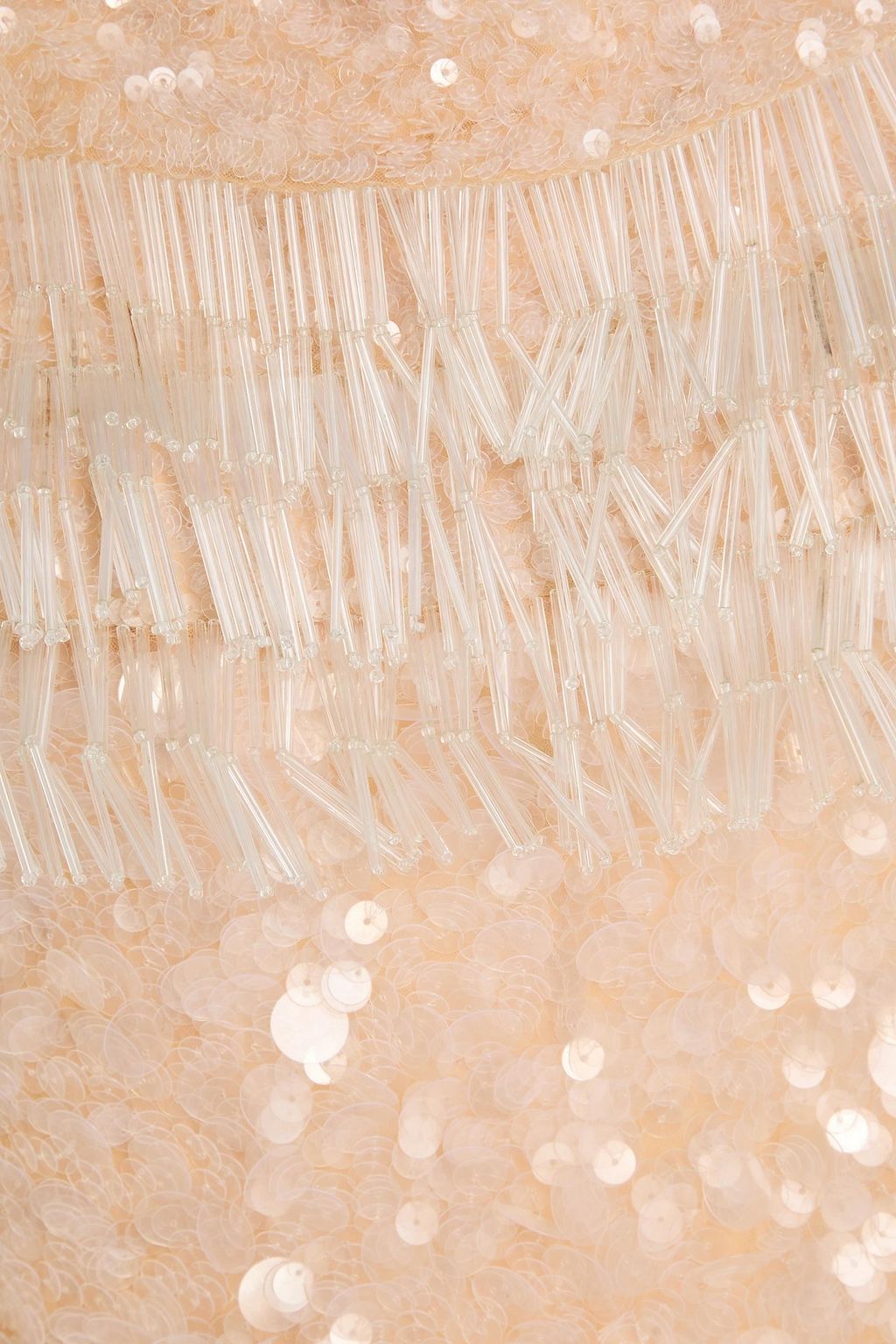 RABANNE Fringed embellished tulle top