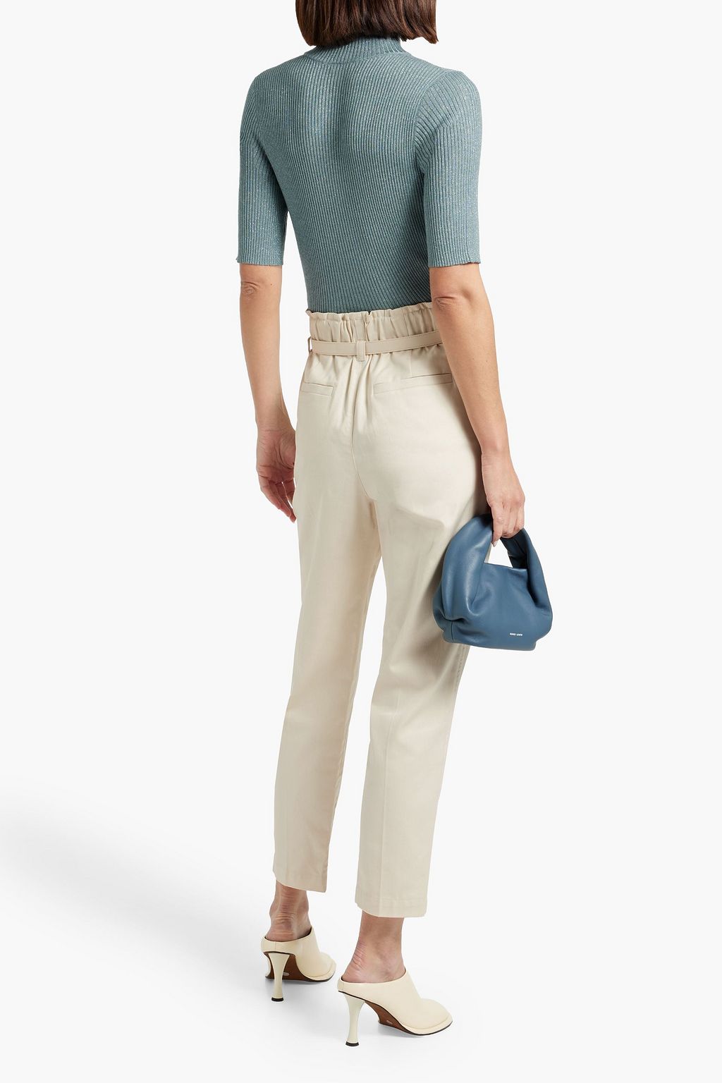 BRUNELLO CUCINELLI Belted cotton-blend twill tapered pants