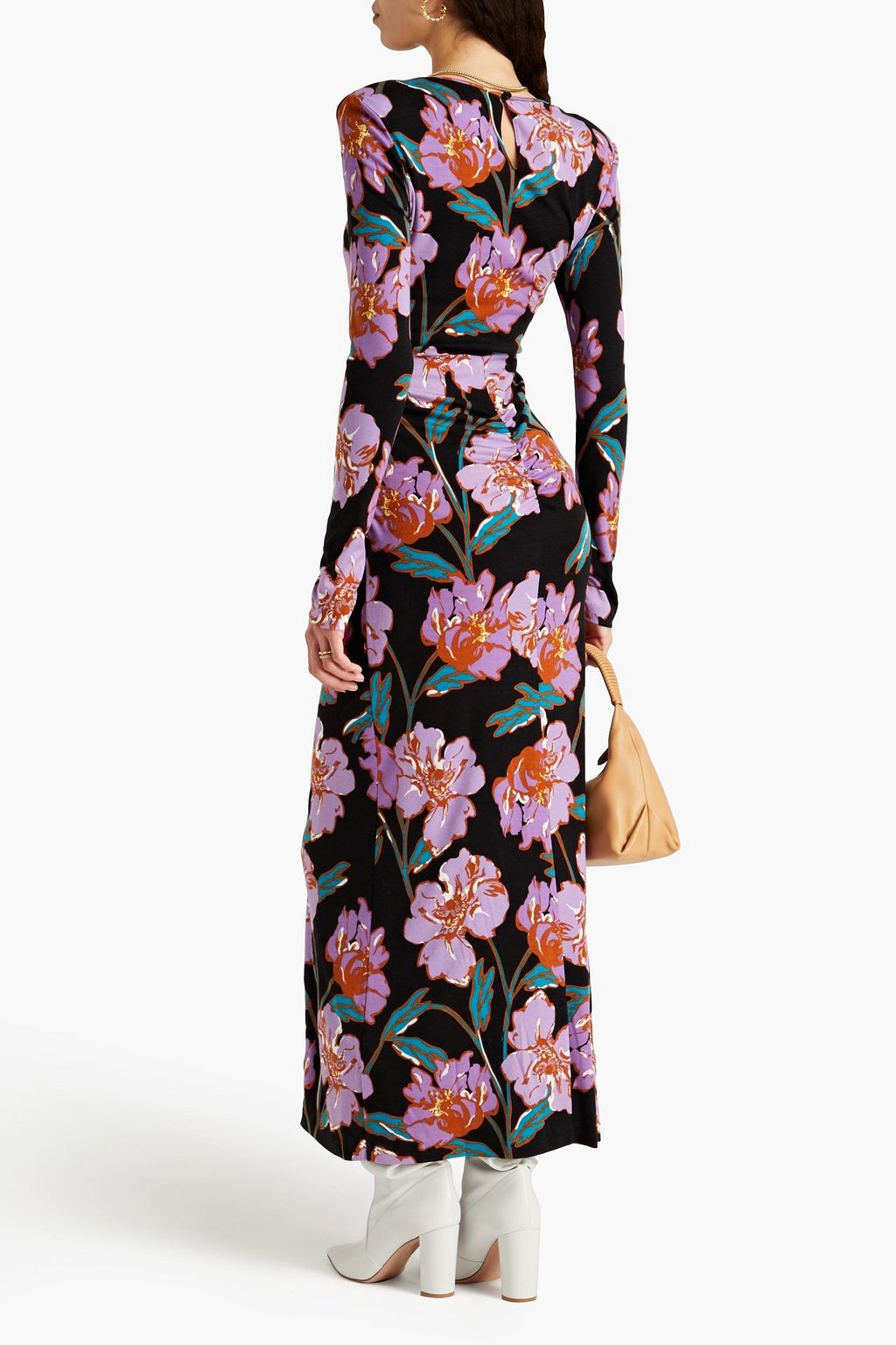 DIANE VON FURSTENBERG Madge ruched Lyocell and wool-blend jersey maxi dress