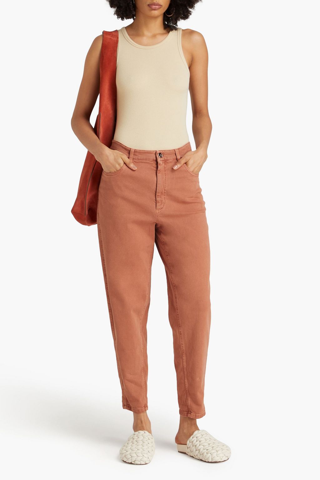 BRUNELLO CUCINELLI Cotton-blend twill tapered pants