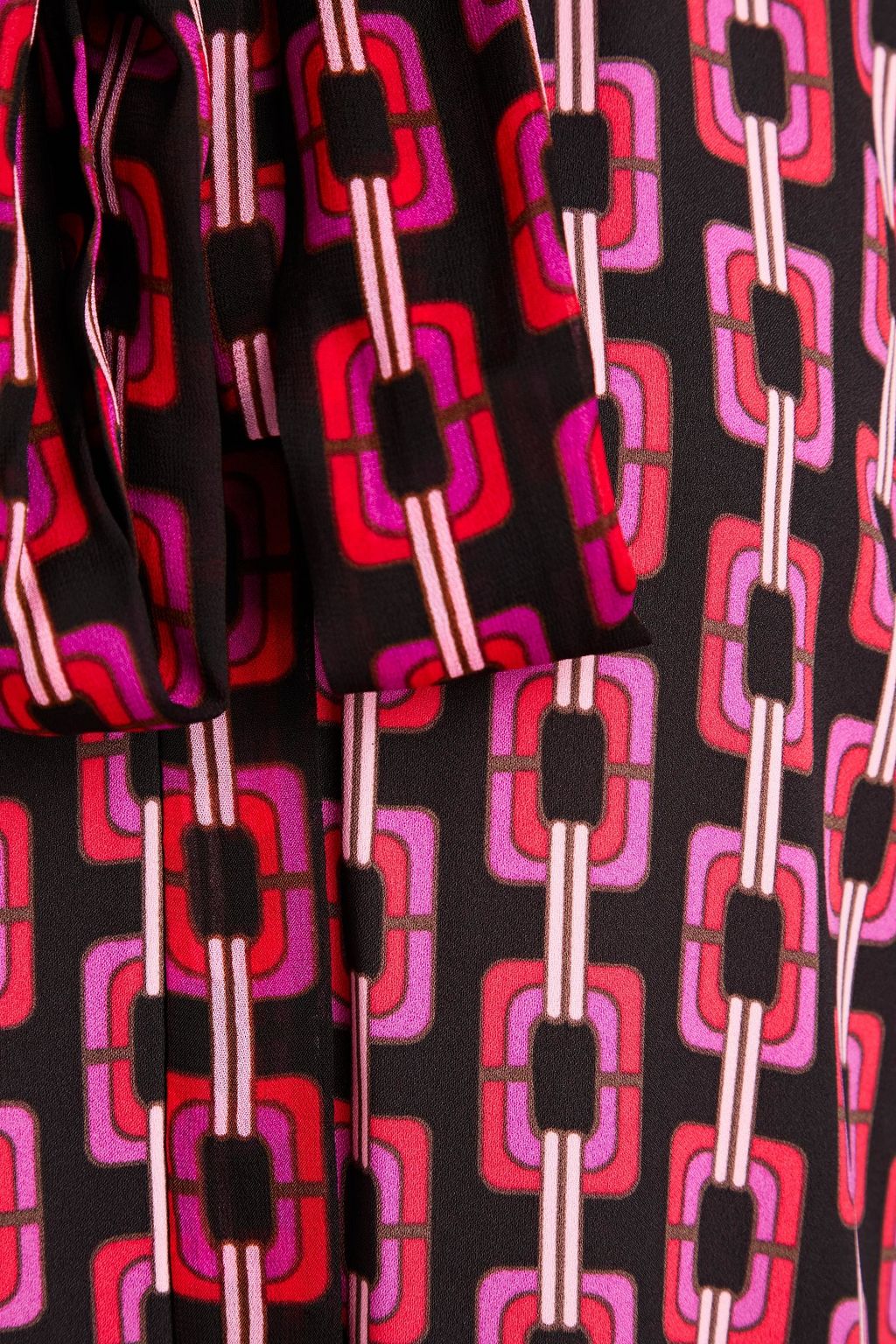 DIANE VON FURSTENBERG فستان “برو” مصنوع من الكريب مزين بربطة بشكل فراشة وبطبعات