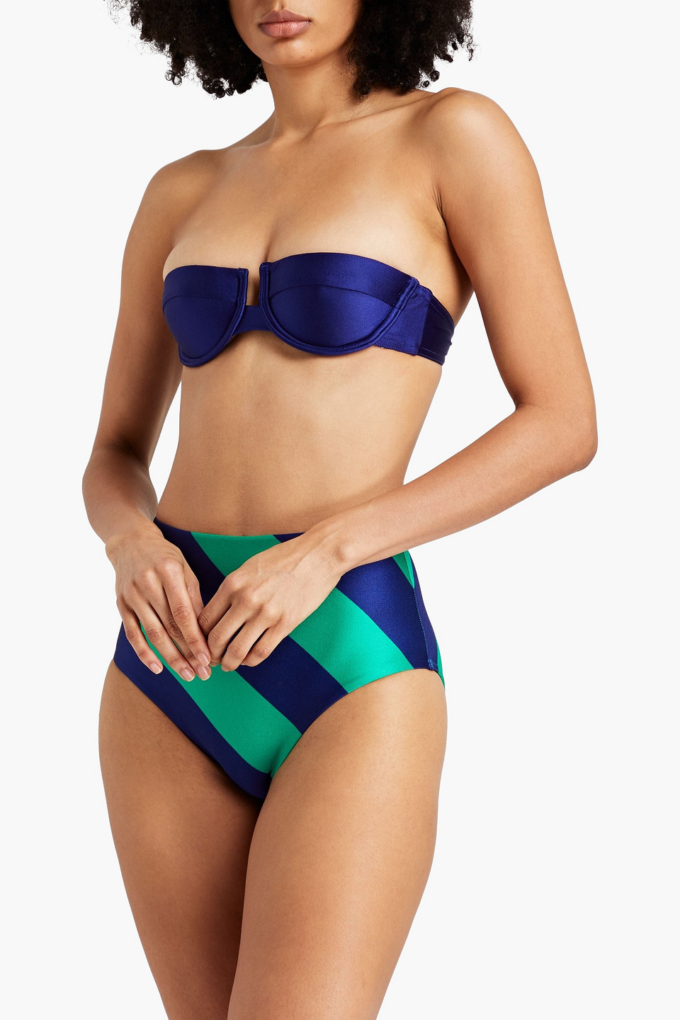 Zimmermann Underwired Bandeau Bikini Top In Navy