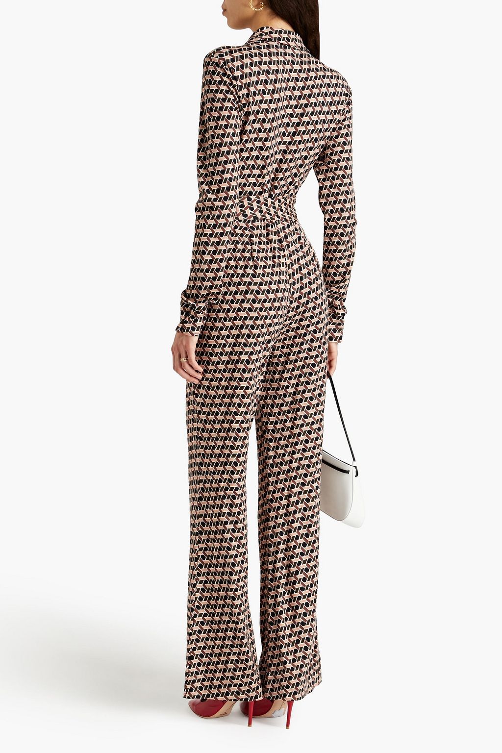DIANE VON FURSTENBERG Michelle wrap-effect printed jersey jumpsuit