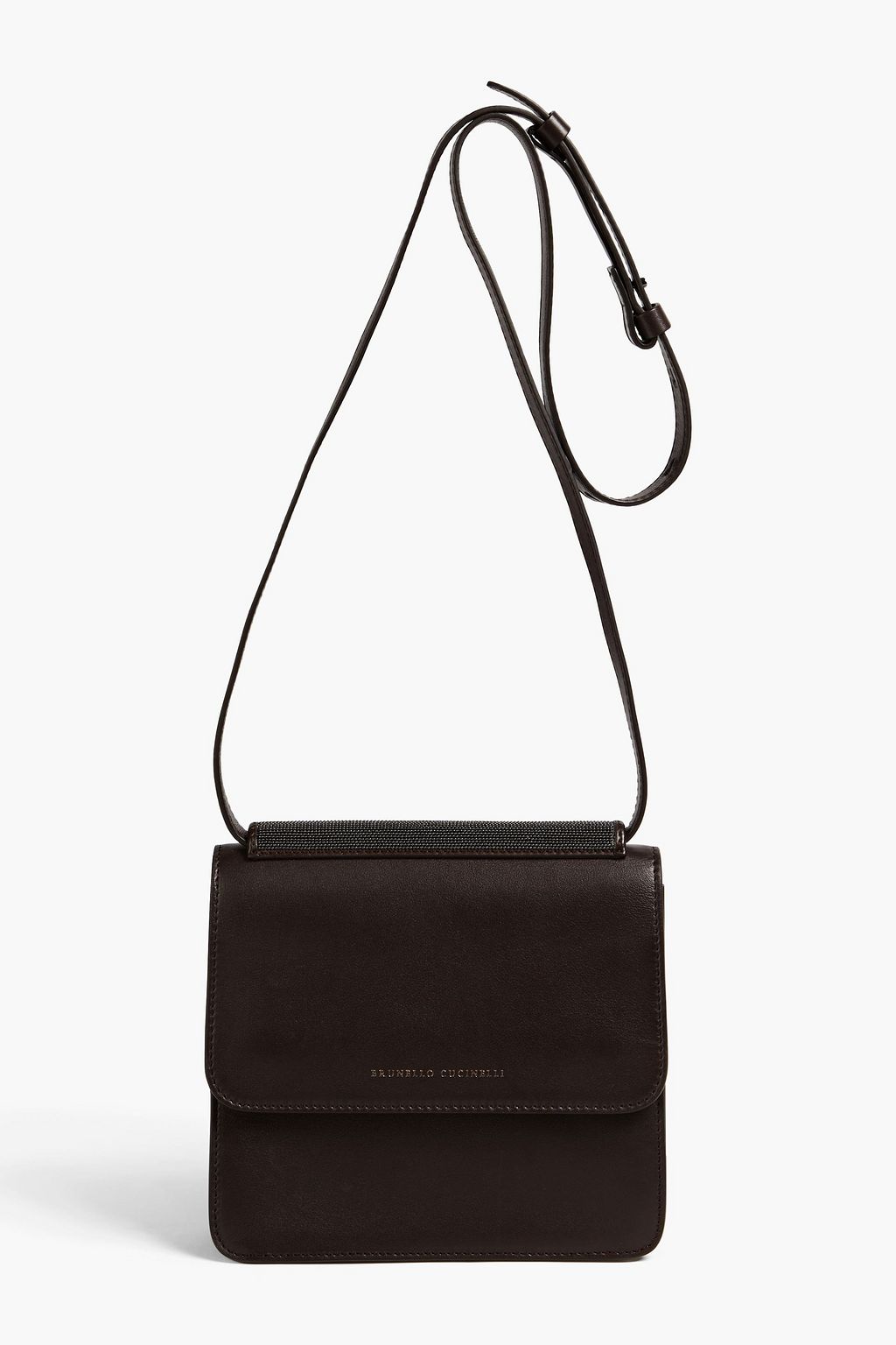 BRUNELLO CUCINELLI Bead embellished leather shoulder bag THE OUTNET