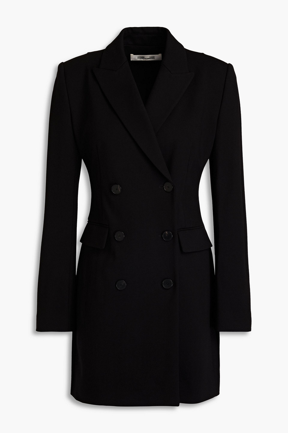 Shop Diane Von Furstenberg Virginia Double-breasted Jersey Blazer In Black