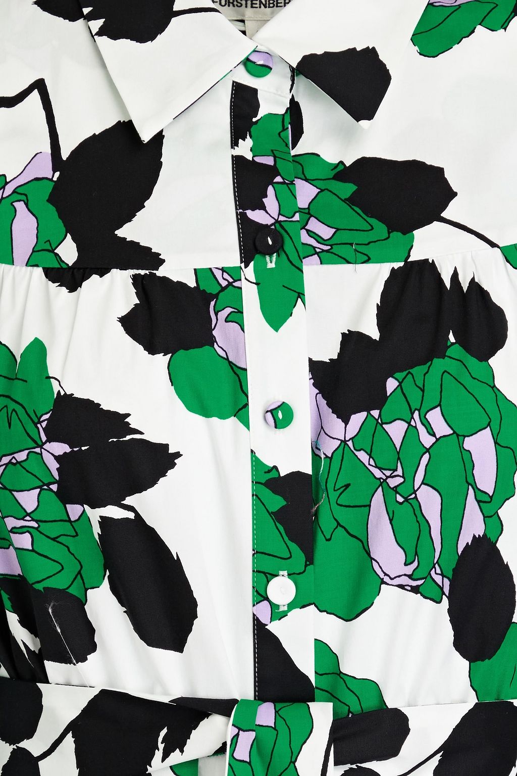 DIANE VON FURSTENBERG Lux floral-print stretch-cotton poplin midi shirt dress