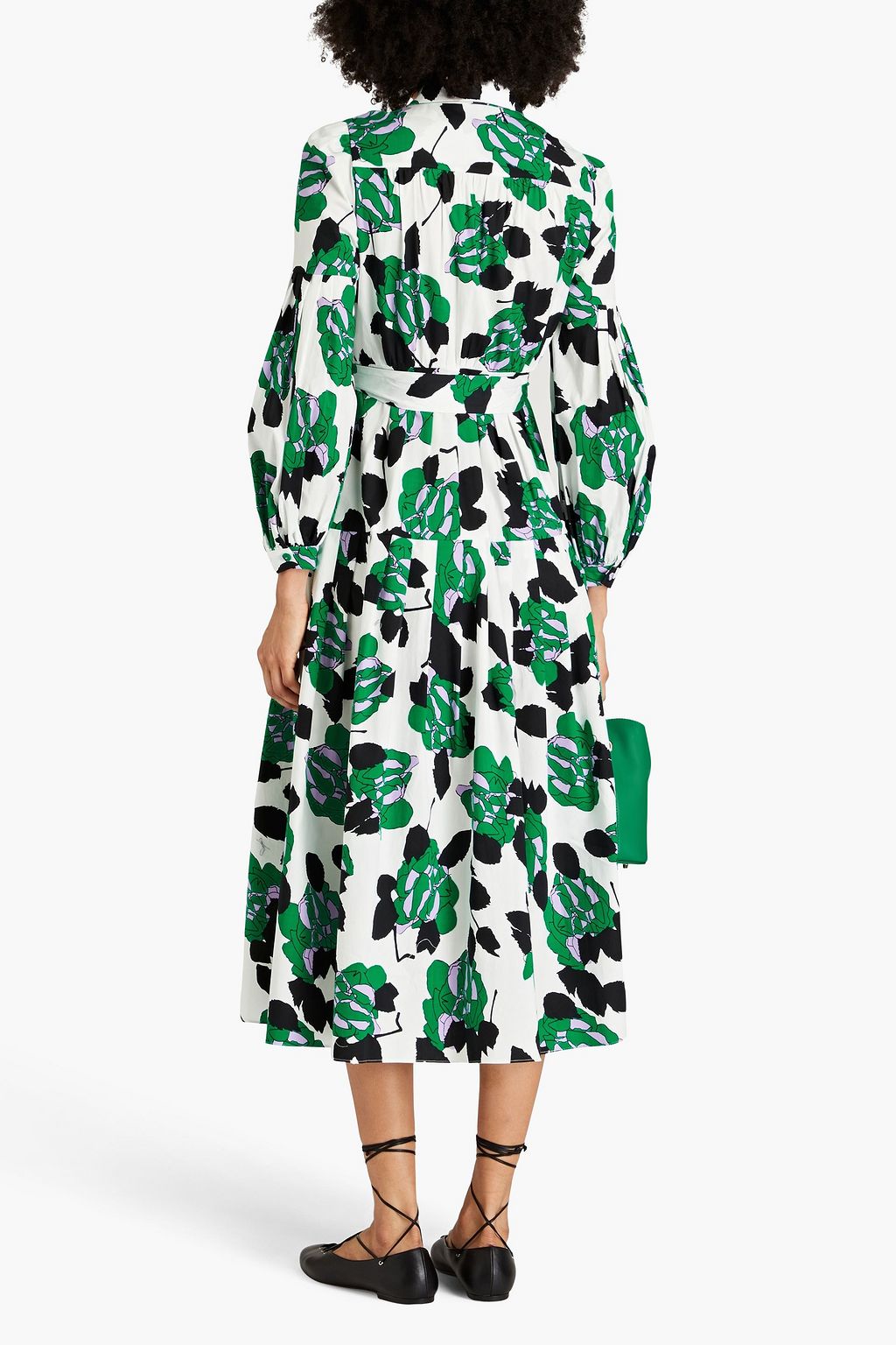 DIANE VON FURSTENBERG Lux floral-print stretch-cotton poplin midi shirt dress