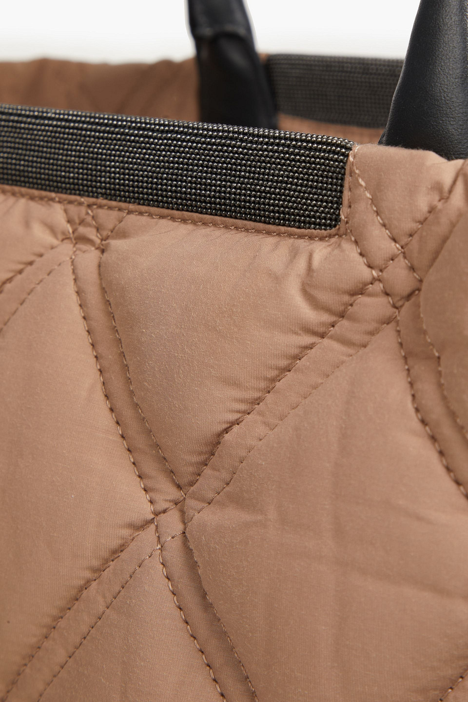 BRUNELLO CUCINELLI QUILTED BEAD-EMBELLISHED SHELL TOTE
