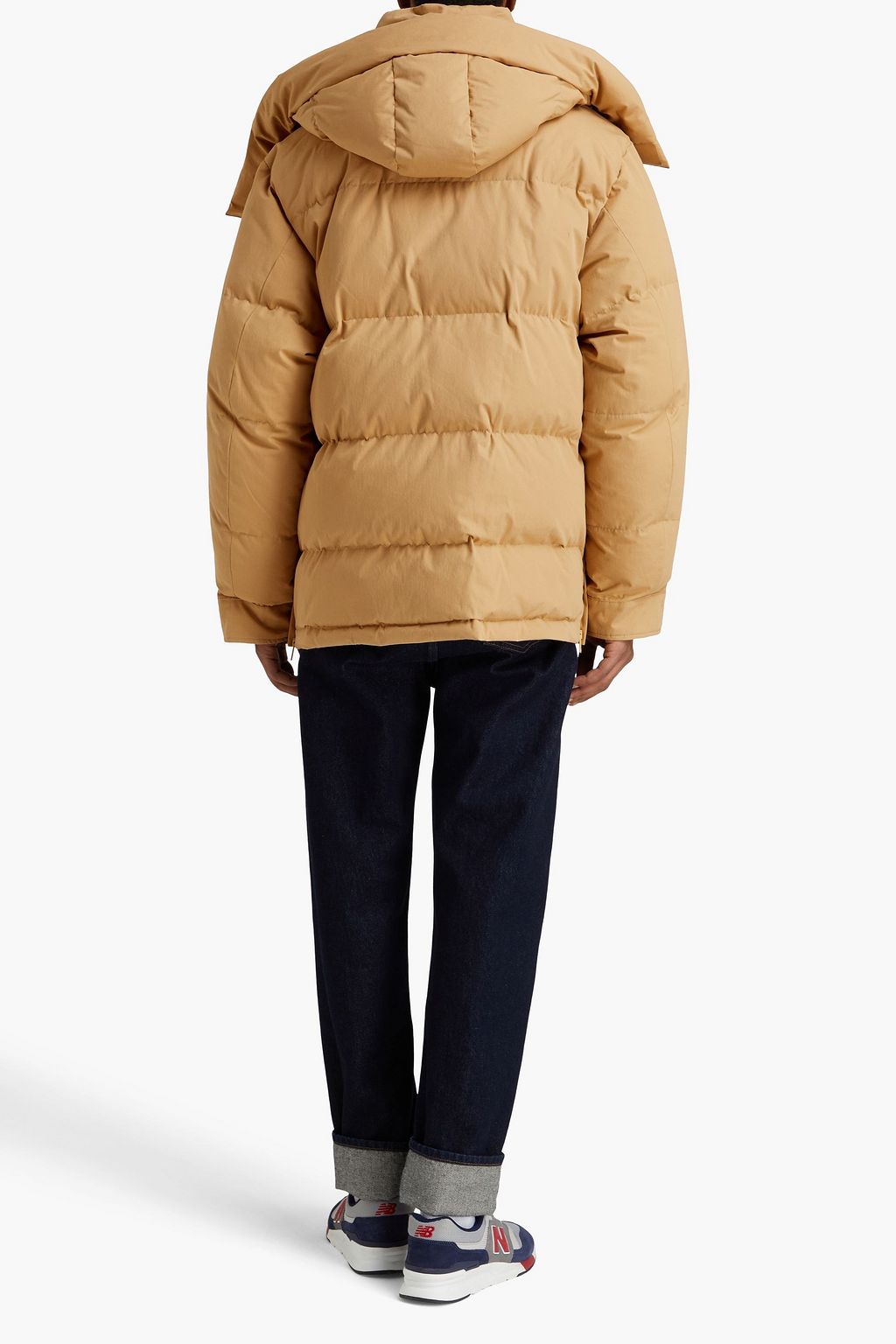 MAISON KITSUNÉ 로고 아플리케 퀼팅 코튼 후드 재킷