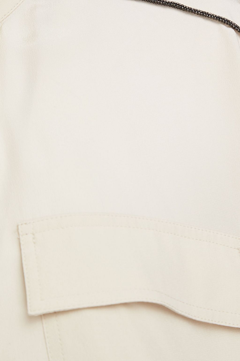 BRUNELLO CUCINELLI Oversized bead-embellished crepe de chine shirt