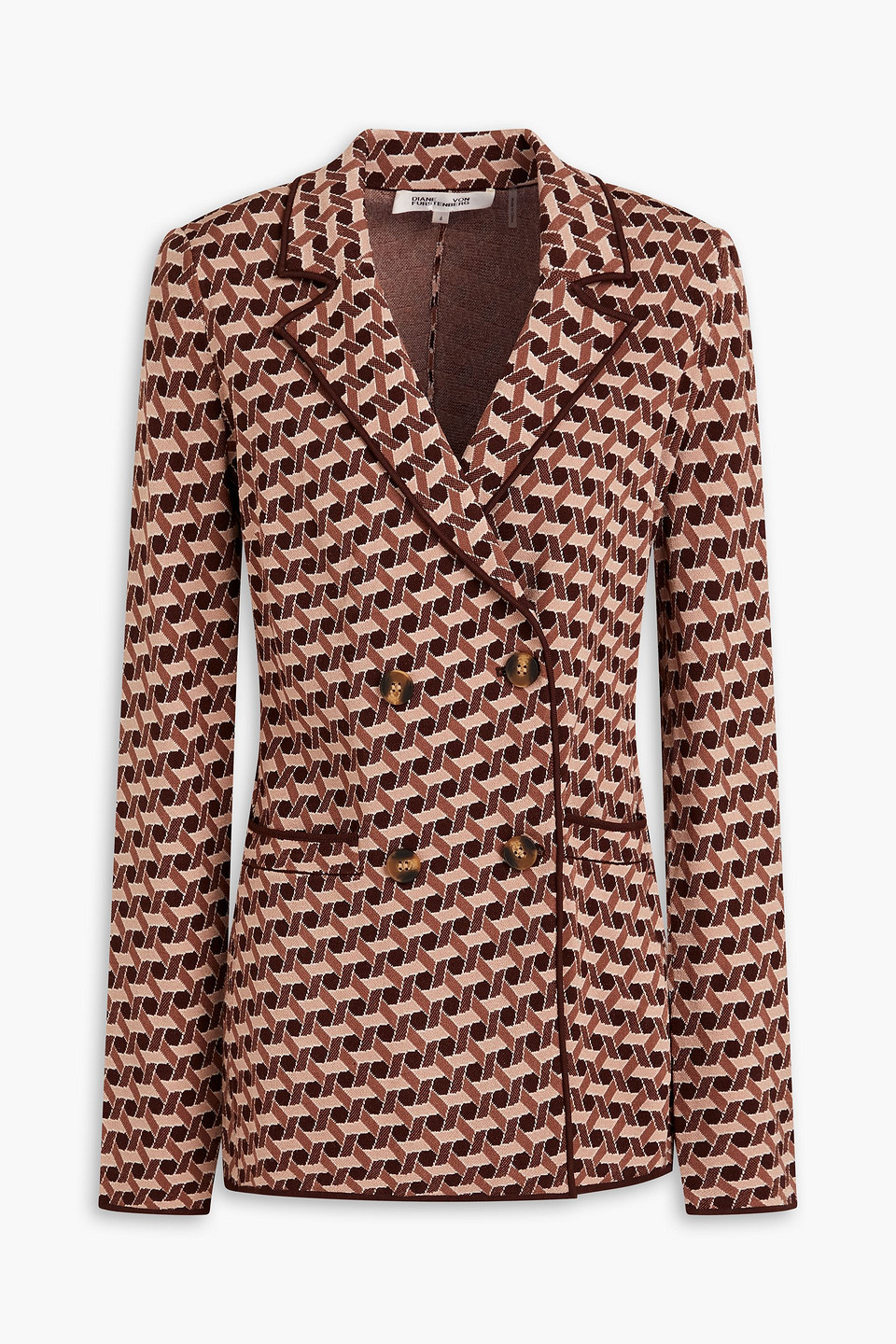 Diane Von Furstenberg Geometric-jacquard Jersey Blazer In Multicoloured