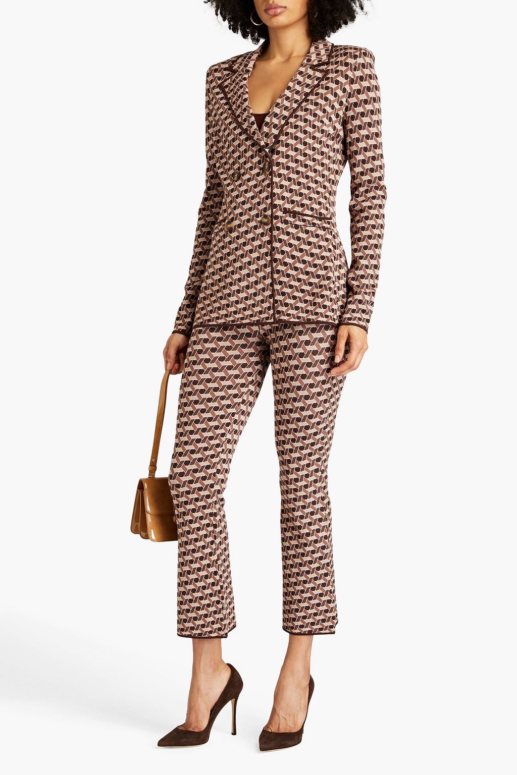 DIANE VON FURSTENBERG Dion double-breasted jacquard-knit blazer