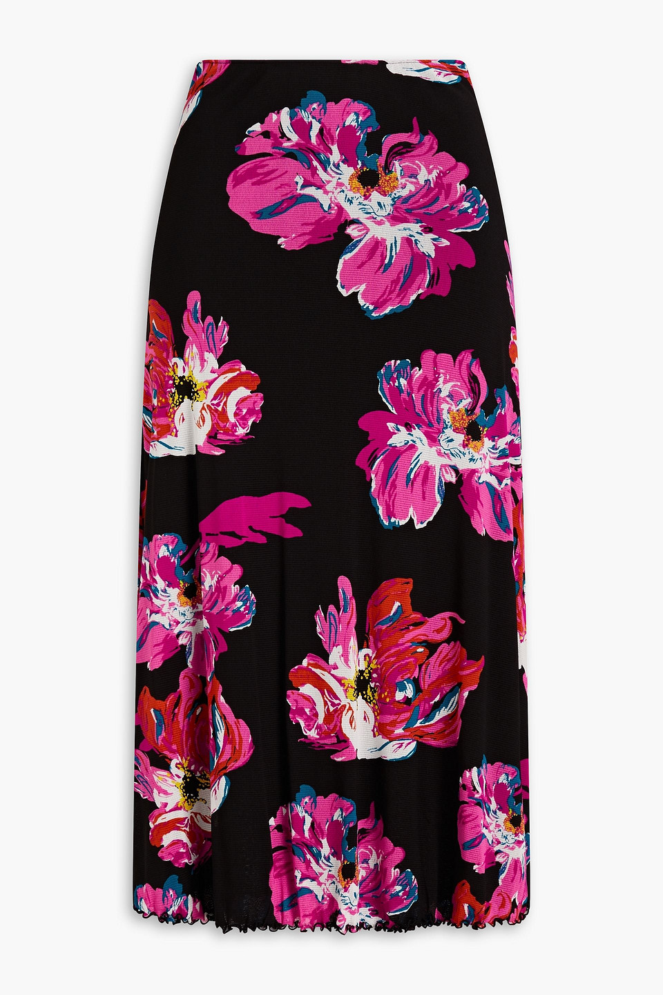 Diane Von Furstenberg Darlene Reversible Mesh Midi Skirt In Black