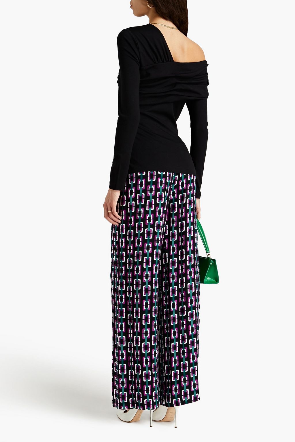 DIANE VON FURSTENBERG Dolores one-shoulder ruched jersey top
