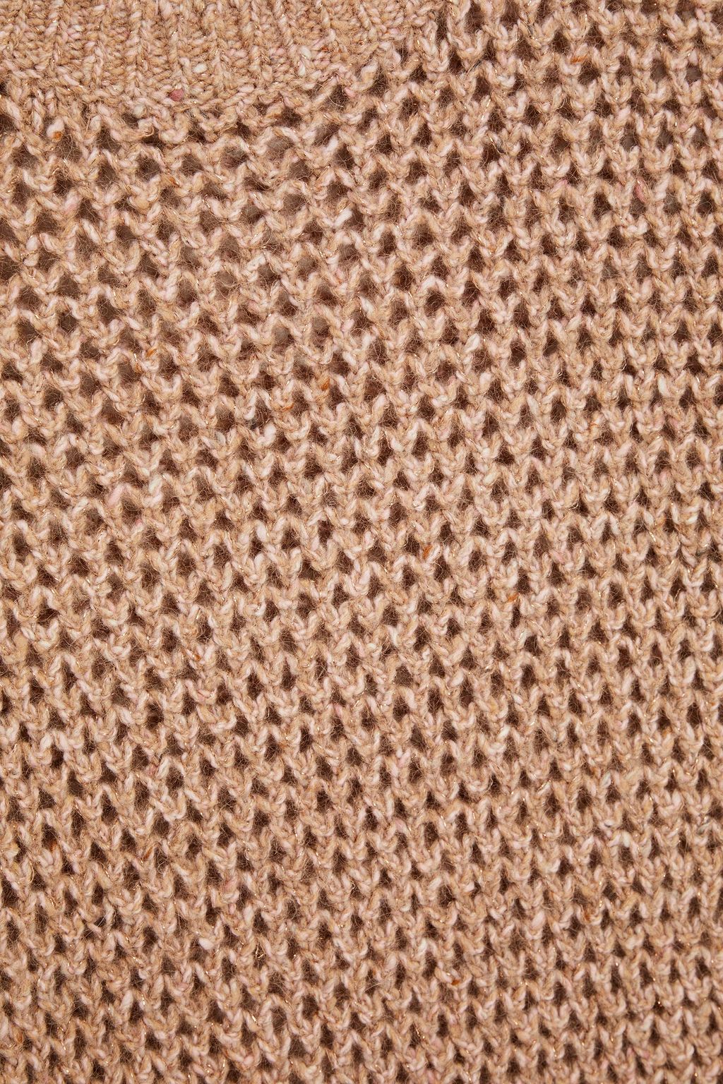 BRUNELLO CUCINELLI Metallic open-knit wool-blend sweater
