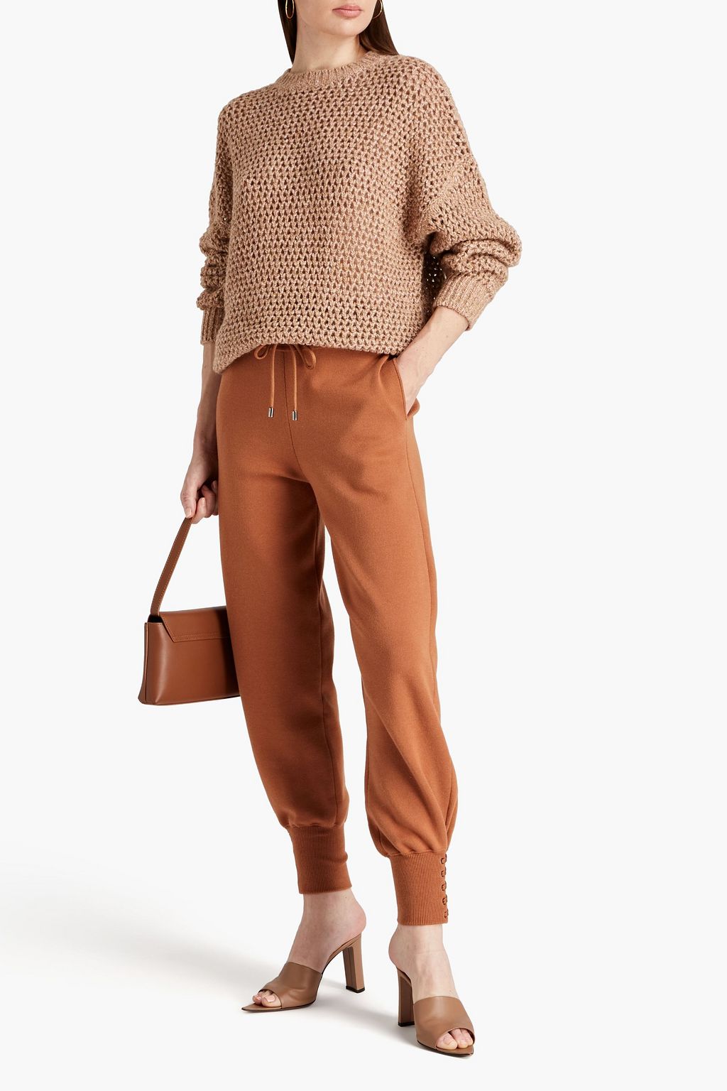 BRUNELLO CUCINELLI Metallic open-knit wool-blend sweater