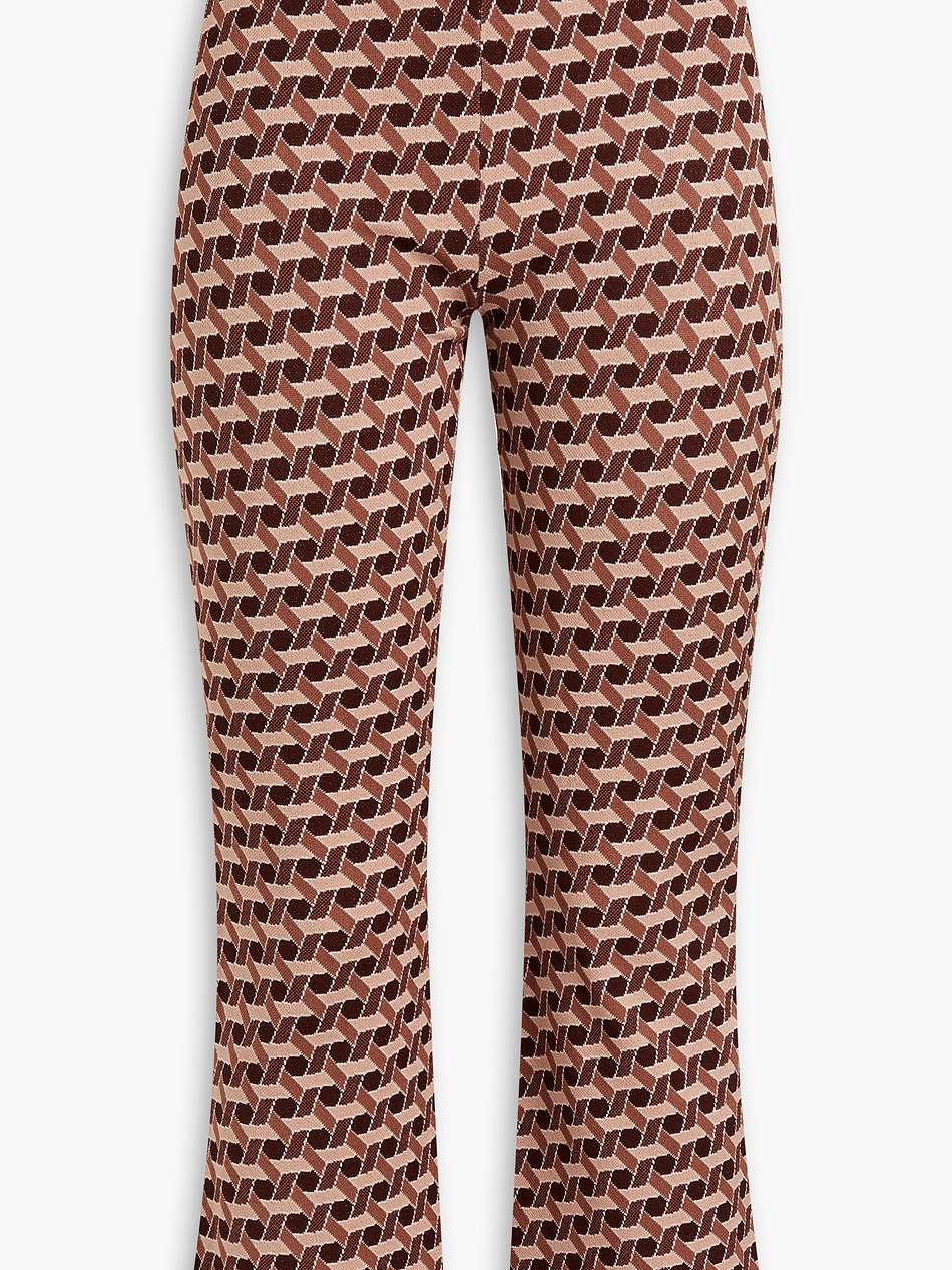 juno cropped jacquard-knit flared pants