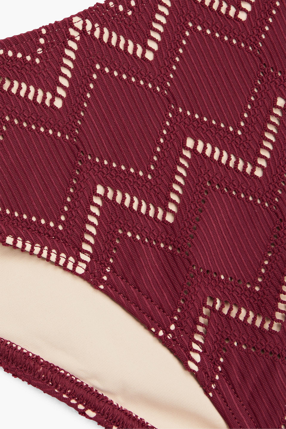 Zimmermann Lattice-trimmed Bikini Briefs In Burgundy