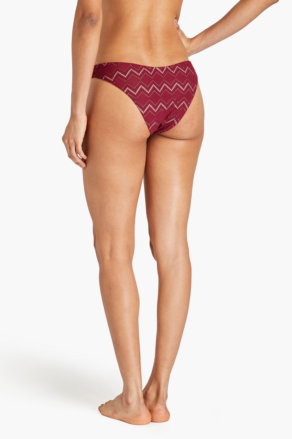 Zimmermann Lattice-trimmed Bikini Briefs In Burgundy